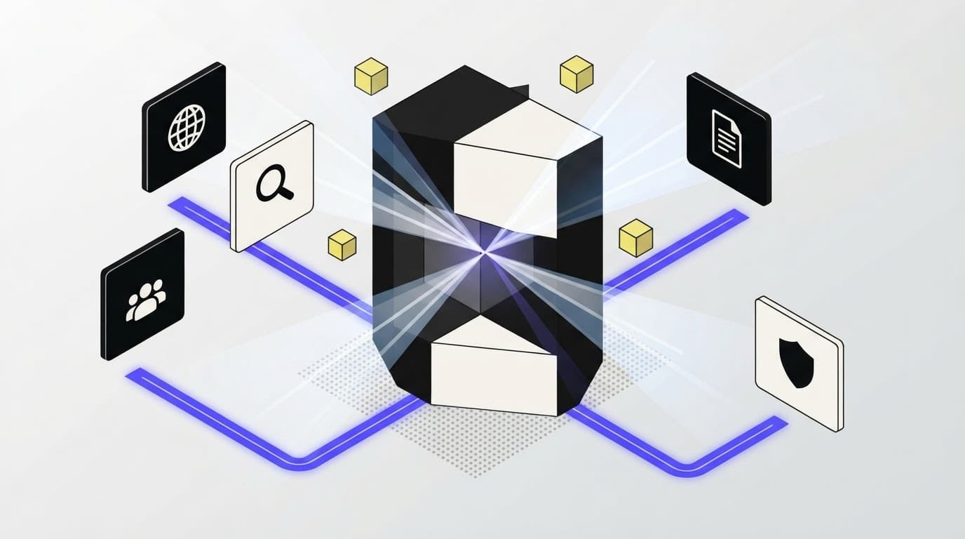A stylized lens structure gathering information into a single point