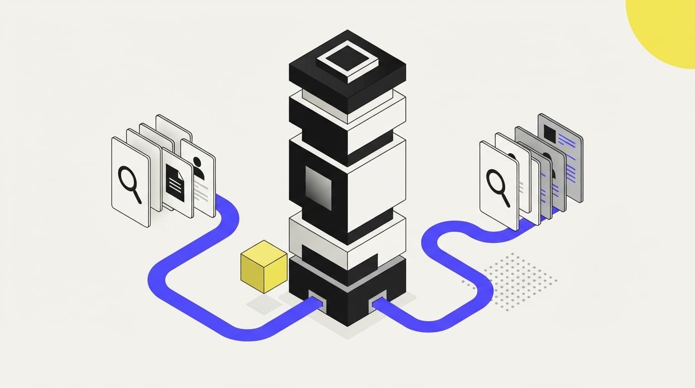 Isometric illustration of a multi stage filtration column for due diligence research