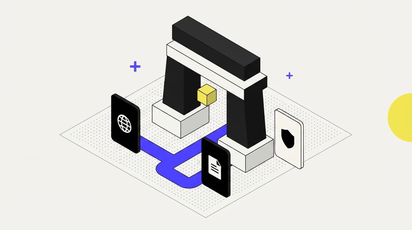 A gateway hero object representing automated seller onboarding and compliance
