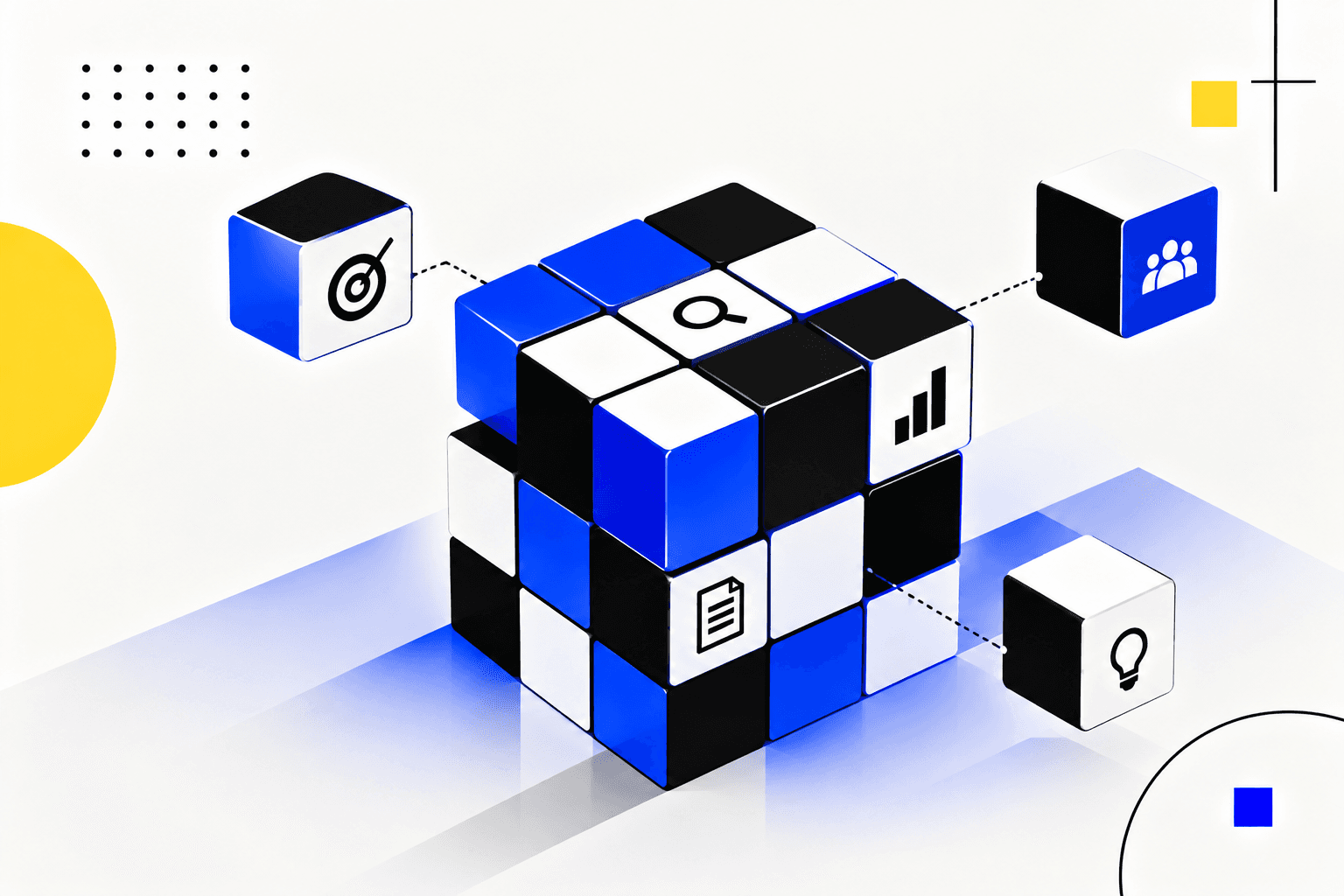 Isometric Rubik Cube Strategy Illustration