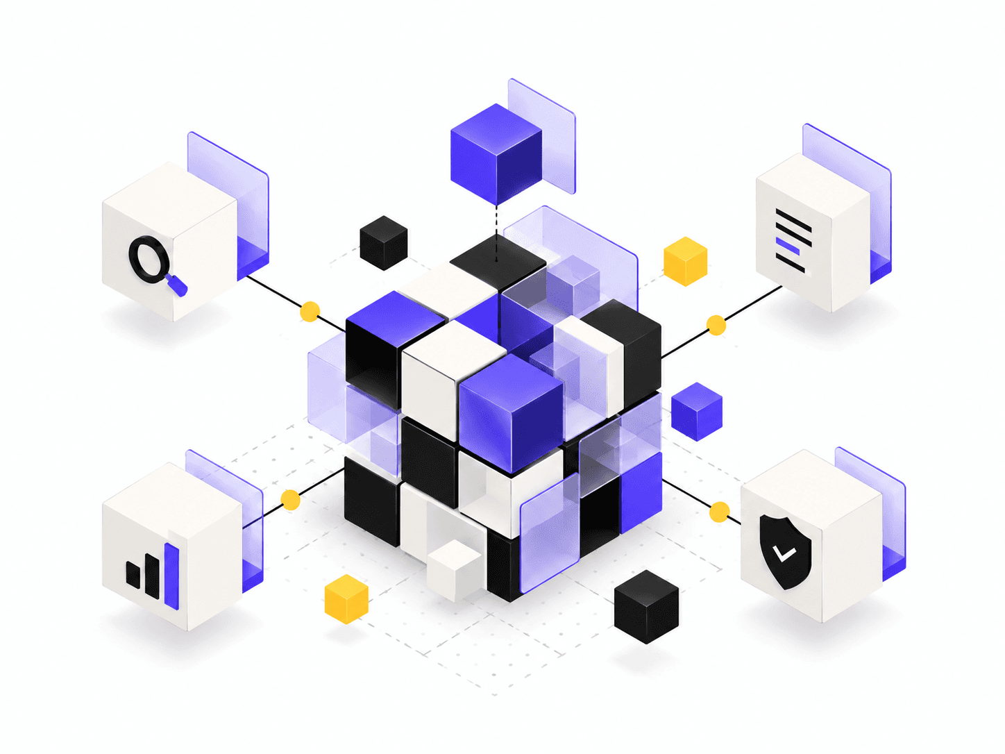 Futuristic Isometric Cube Network