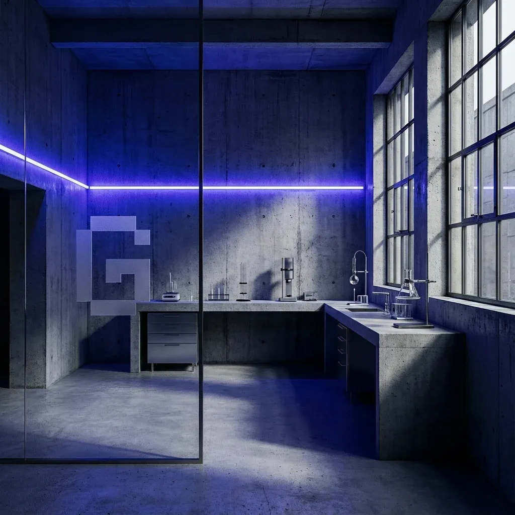 Brutalist laboratory visualization