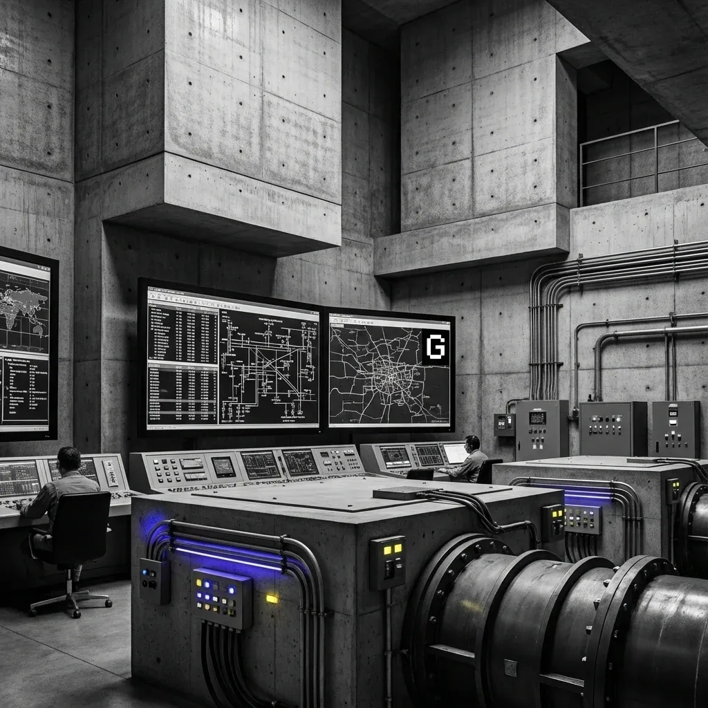 Energy utility control center with grid monitoring