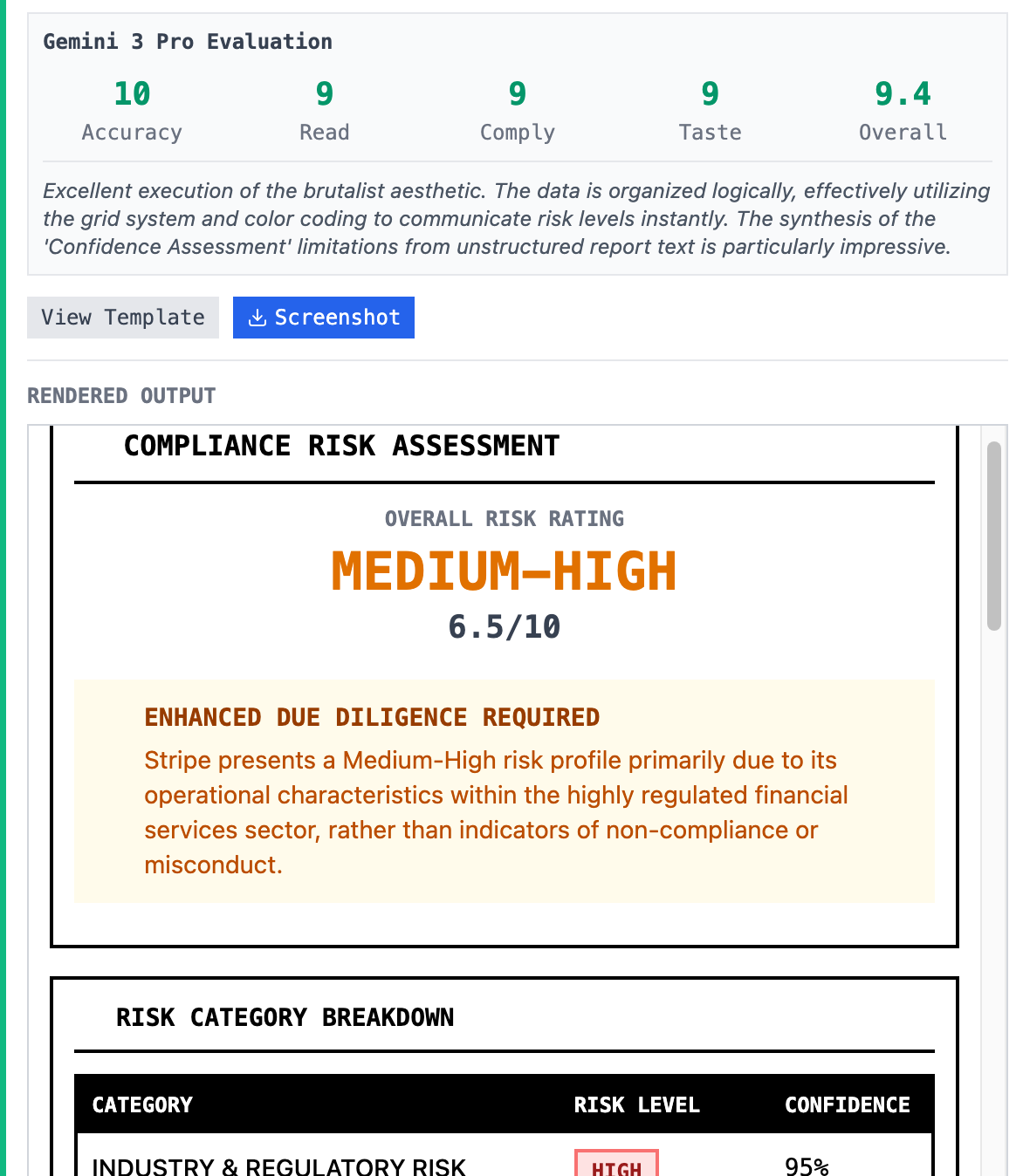 Output evaluation using Gemini