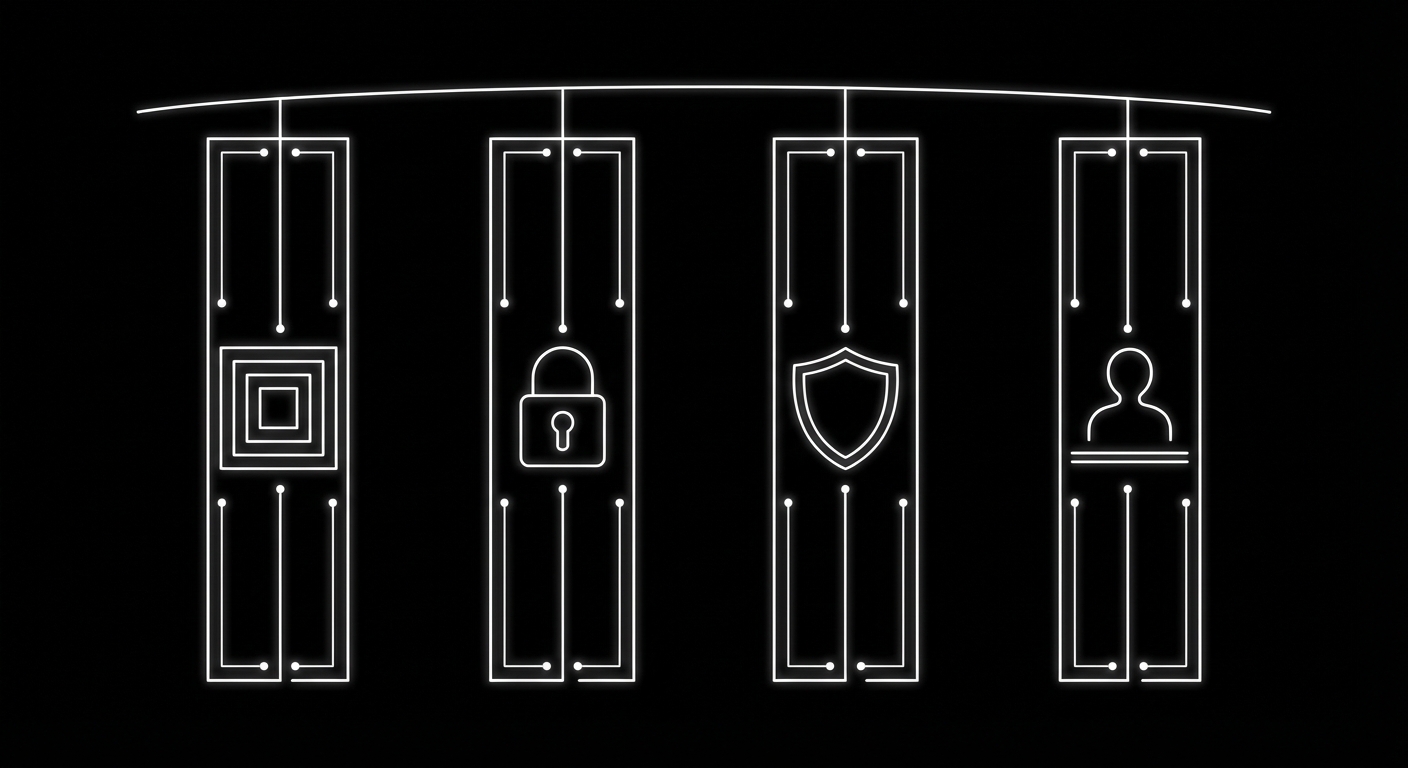 Four pillars of compliance-grade AI: audit trails, role-based access, private-by-design architecture, and human oversight
