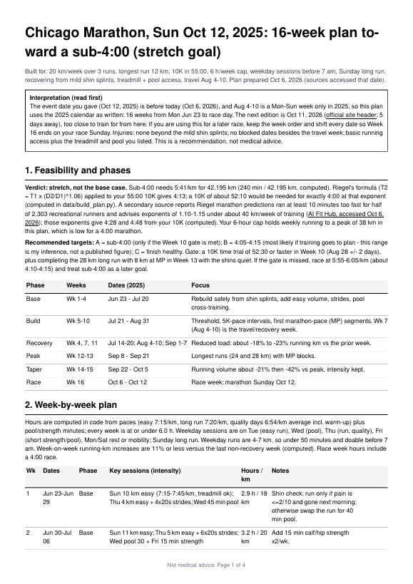 Training Plan Builder: preview